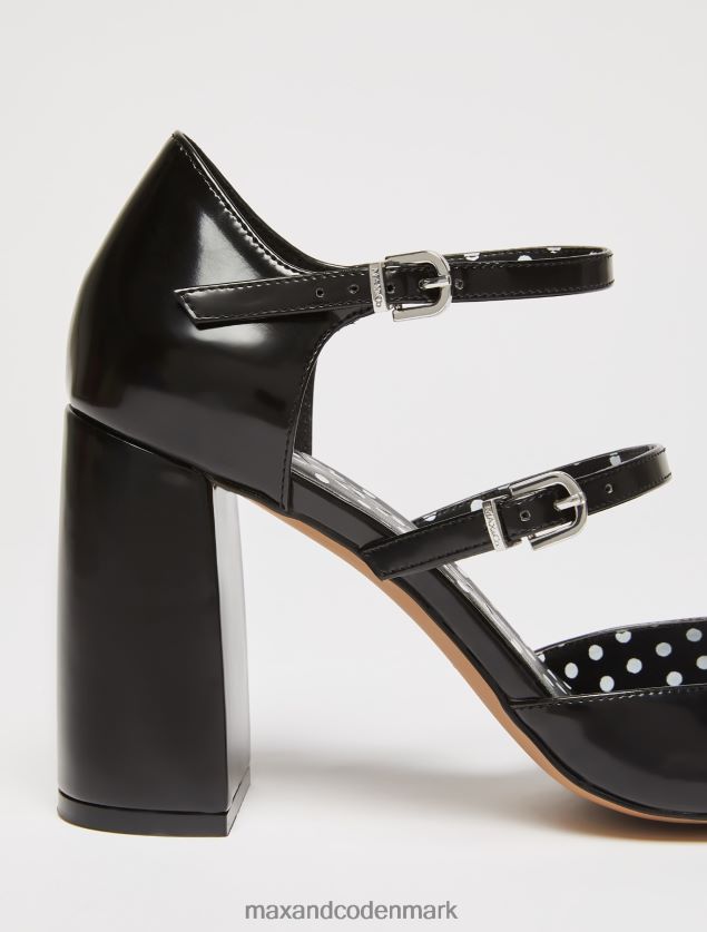 Kvinder mary jane hæle med dobbelt rem MAX&Co. sort B2Z2T6985 sko