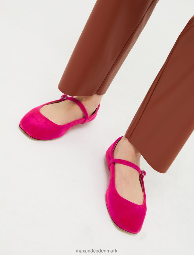 Kvinder fløjl ballet lejligheder MAX&Co. fuchsia B2Z2T6970 sko