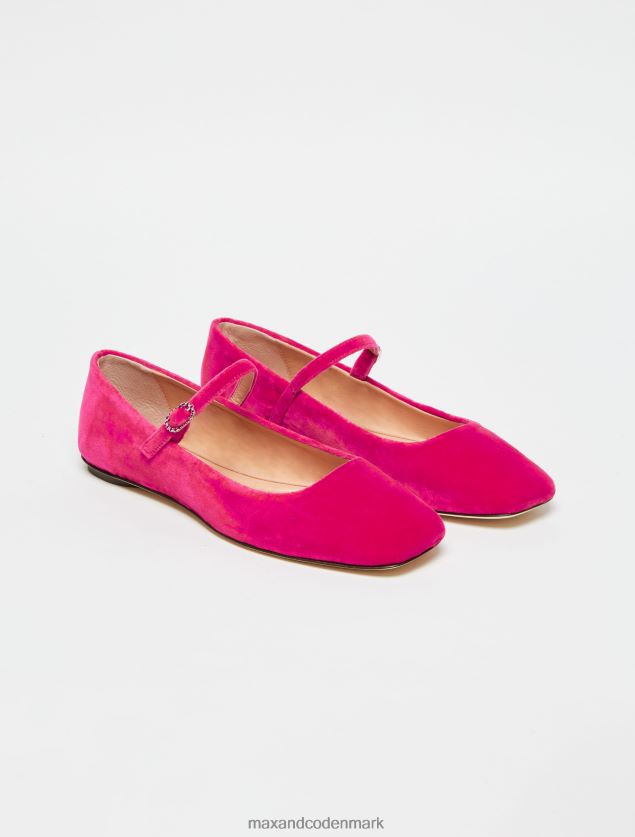 Kvinder fløjl ballet lejligheder MAX&Co. fuchsia B2Z2T6970 sko