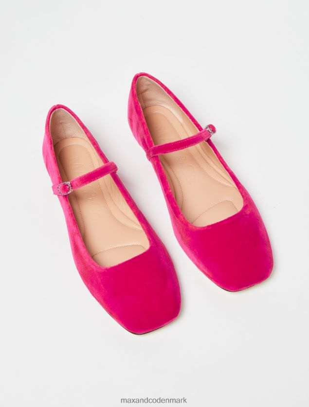 Kvinder fløjl ballet lejligheder MAX&Co. fuchsia B2Z2T6970 sko