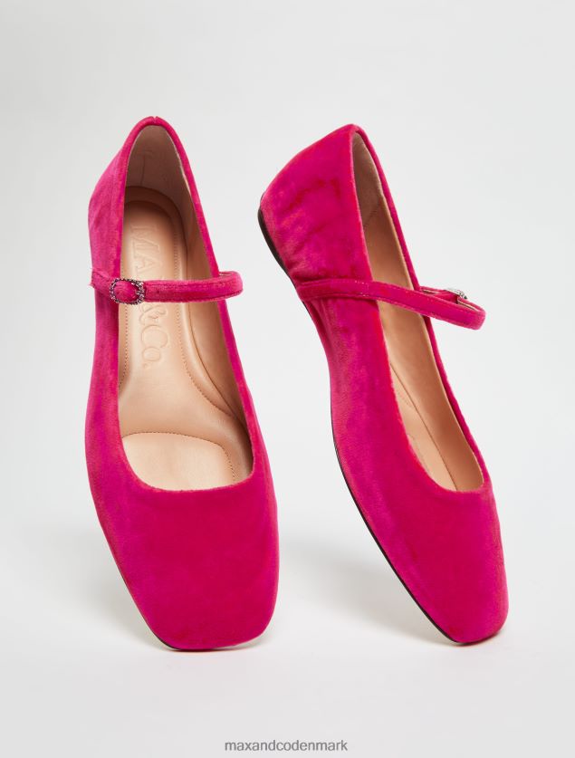 Kvinder fløjl ballet lejligheder MAX&Co. fuchsia B2Z2T6970 sko