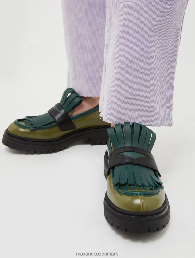 Kvinder maxi-frynsede loafers MAX&Co. grøn B2Z2T6974 sko