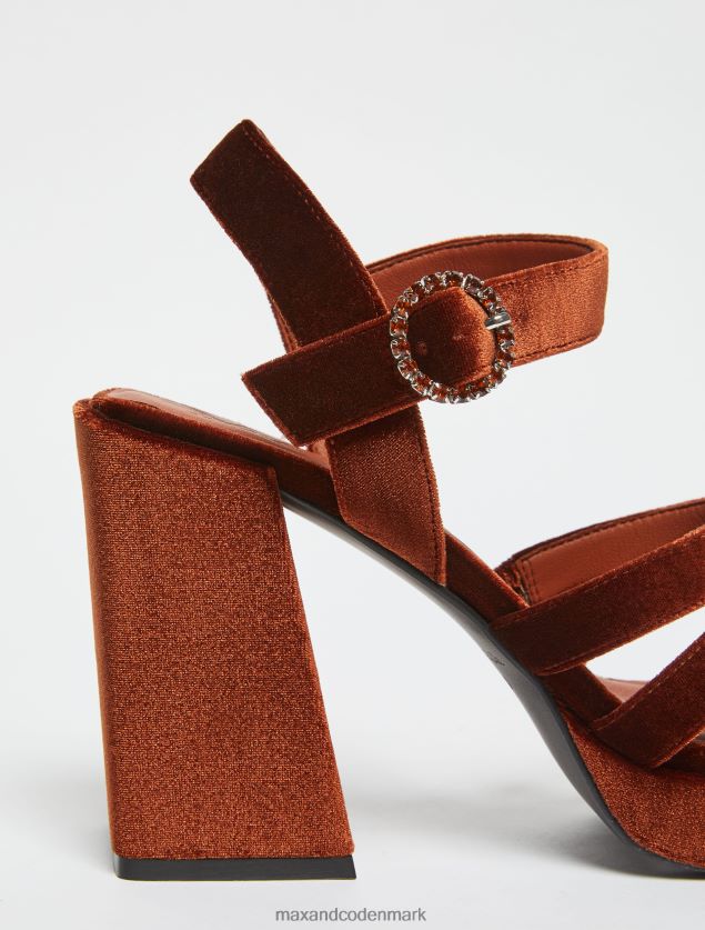 Kvinder fløjlsplatformssandaler MAX&Co. rust B2Z2T6966 sko
