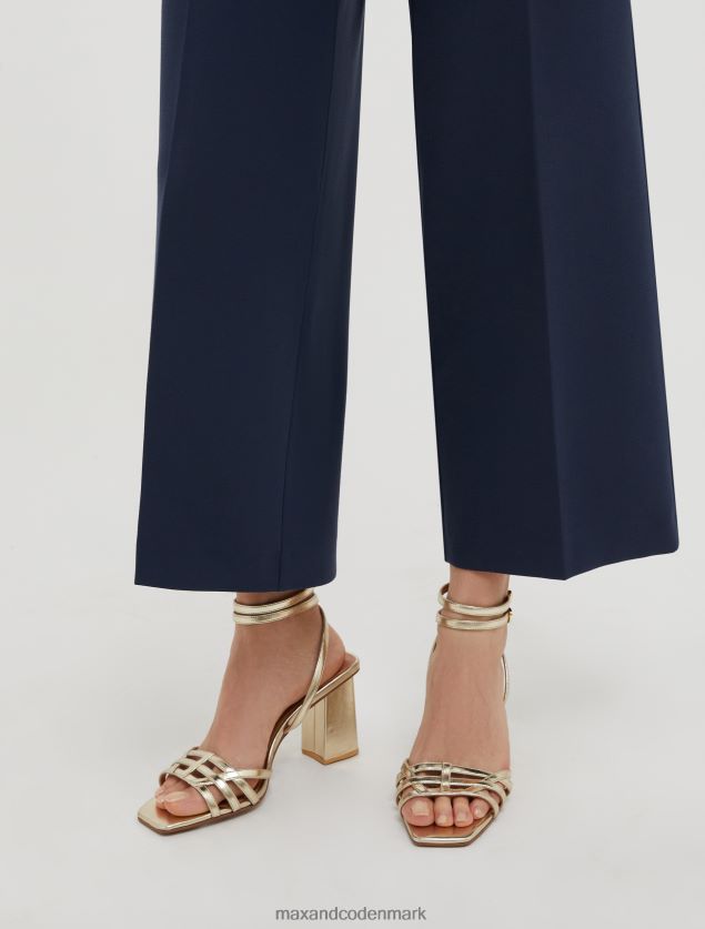 Kvinder metalliske sandaler med hæl MAX&Co. guld B2Z2T6940 sko