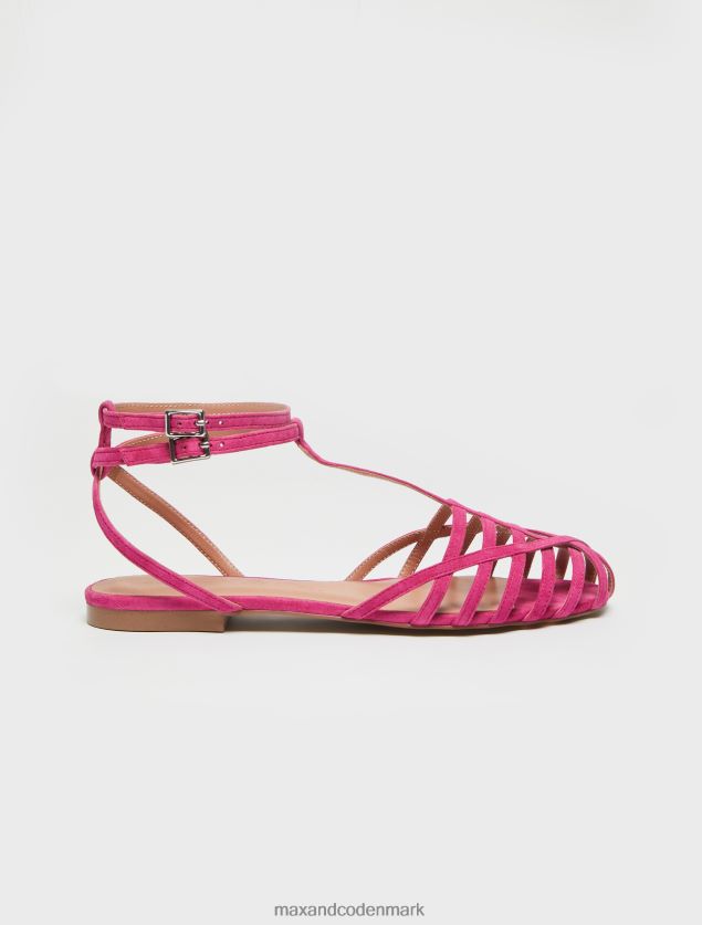 Kvinder sandaler med ruskindshæl MAX&Co. fuchsia B2Z2T6959 sko