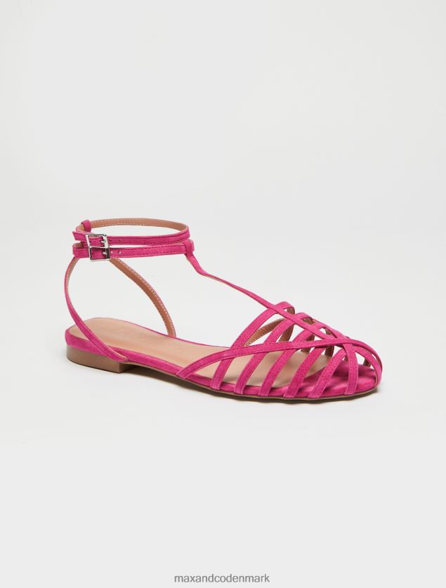 Kvinder sandaler med ruskindshæl MAX&Co. fuchsia B2Z2T6959 sko