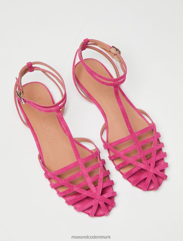 Kvinder sandaler med ruskindshæl MAX&Co. fuchsia B2Z2T6959 sko