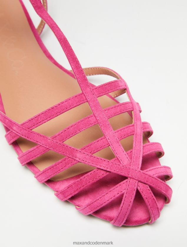Kvinder sandaler med ruskindshæl MAX&Co. fuchsia B2Z2T6959 sko