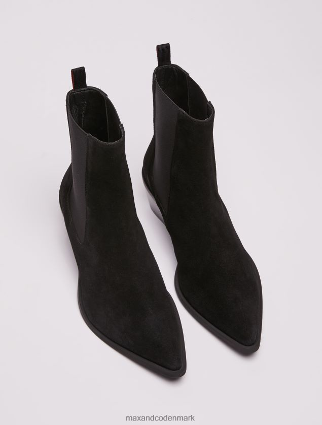 Kvinder ankelstøvler i ruskind MAX&Co. sort B2Z2T6963 sko