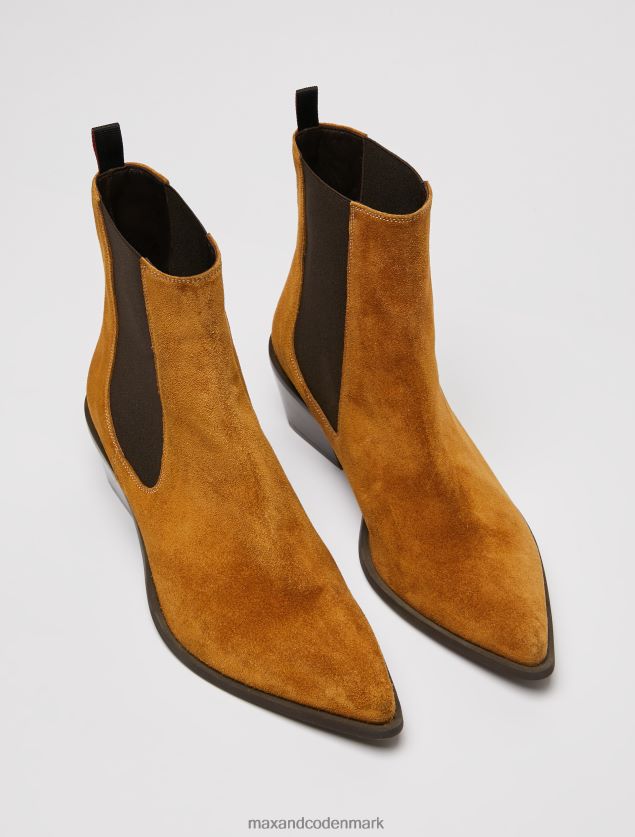 Kvinder ankelstøvler i ruskind MAX&Co. tan B2Z2T6964 sko