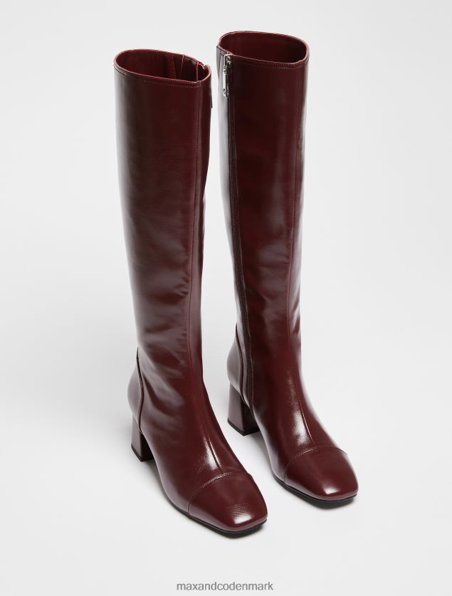 Kvinder blokhælede støvler MAX&Co. bordeaux B2Z2T6976 sko