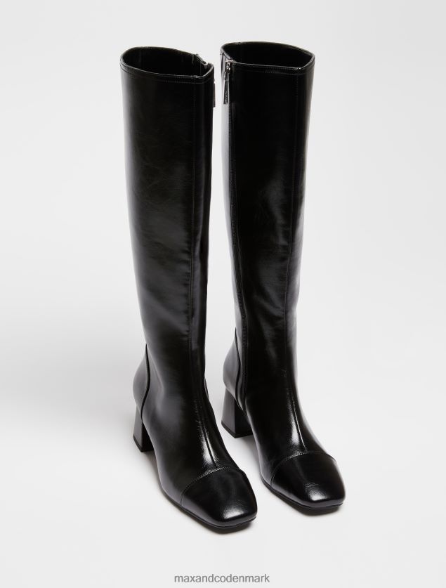 Kvinder blokhælede støvler MAX&Co. sort B2Z2T6977 sko