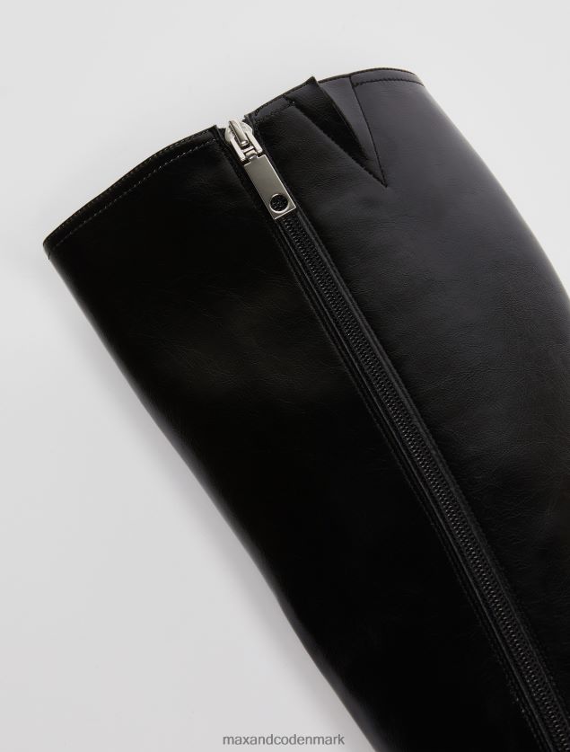 Kvinder blokhælede støvler MAX&Co. sort B2Z2T6977 sko