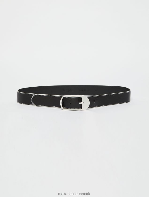 Kvinder bælte i tromlet læder MAX&Co. sort B2Z2T61101 tilbehør