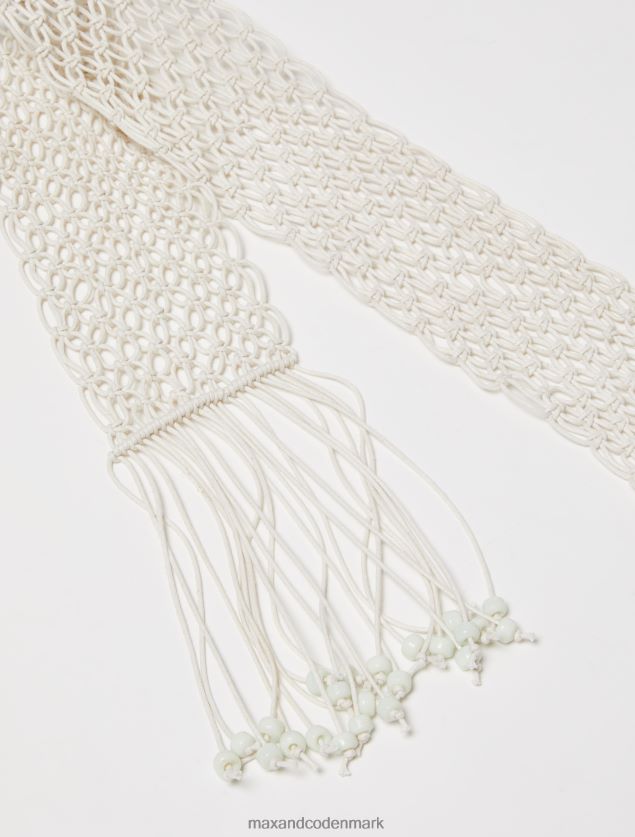 Kvinder frynsede macrame skærf MAX&Co. elfenben B2Z2T61091 tilbehør