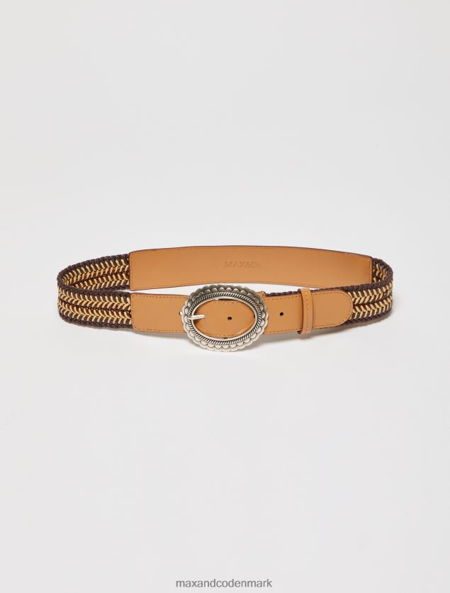Kvinder læder- og båndbælte MAX&Co. Brun B2Z2T61088 tilbehør