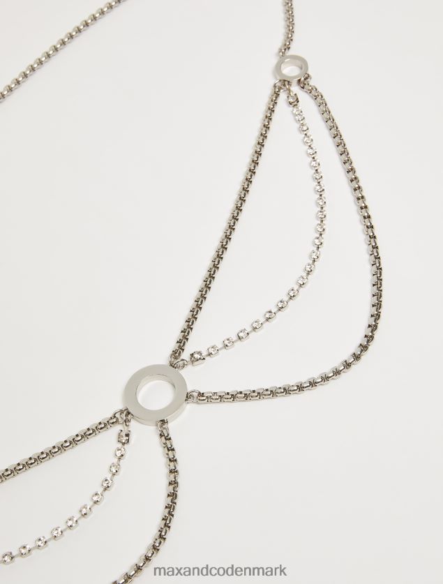 Kvinder rhinsten-udsmykket kædebælte MAX&Co. lysegrå B2Z2T61097 tilbehør