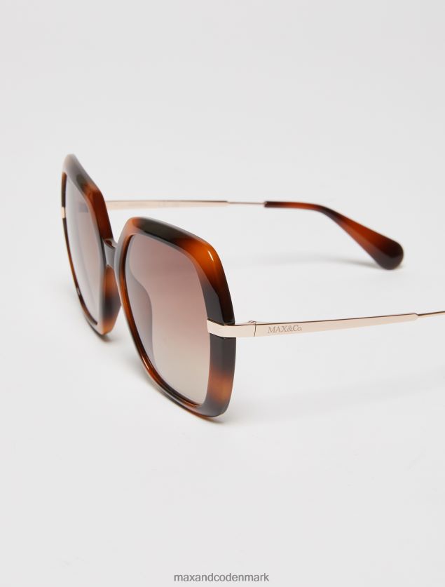 Kvinder overdimensionerede firkantede solbriller MAX&Co. mørkebrun B2Z2T61045 tilbehør