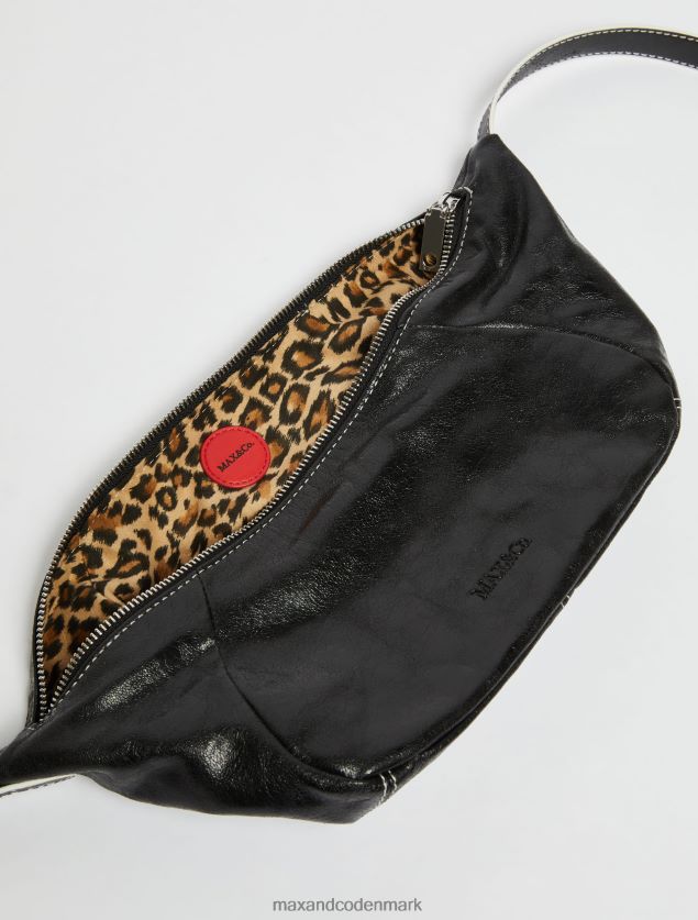 Kvinder knitret nappa-læder hobo taske MAX&Co. sort B2Z2T61025 tilbehør