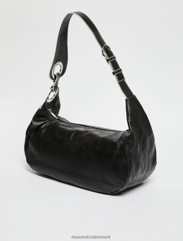 Kvinder knitret nappa-læder hobo taske MAX&Co. sort B2Z2T61026 tilbehør