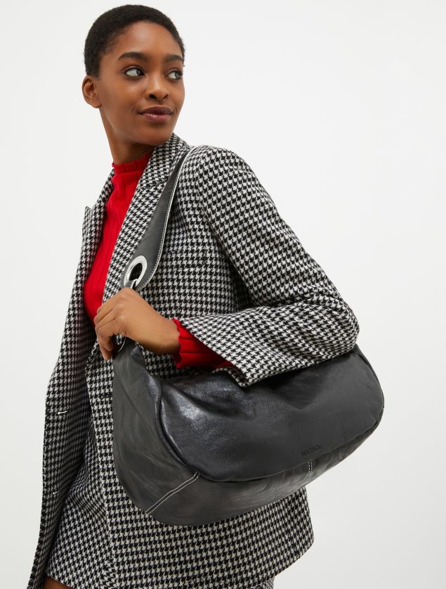 Kvinder knitret nappa-læder hobo taske MAX&Co. sort B2Z2T61026 tilbehør