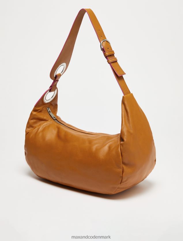 Kvinder nappa-læder maxi taske MAX&Co. tan B2Z2T6991 tilbehør