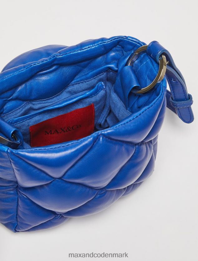 Kvinder quiltet nappa læder mini taske MAX&Co. kornblomst blå B2Z2T61001 tilbehør