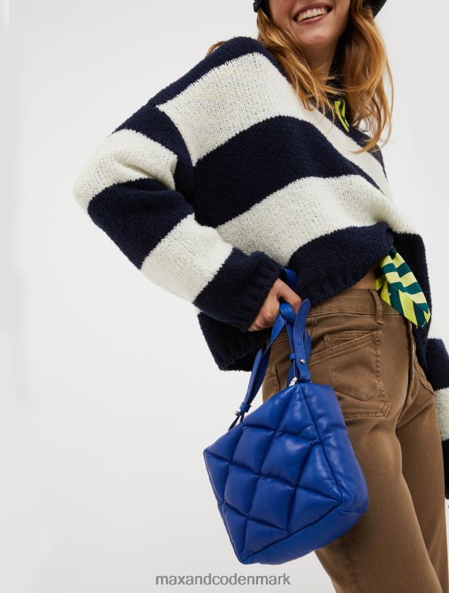 Kvinder quiltet nappa læder mini taske MAX&Co. kornblomst blå B2Z2T61001 tilbehør