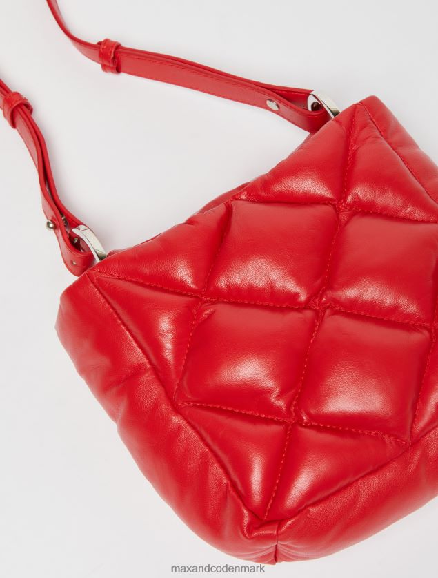 Kvinder quiltet nappa læder mini taske MAX&Co. rød B2Z2T61004 tilbehør