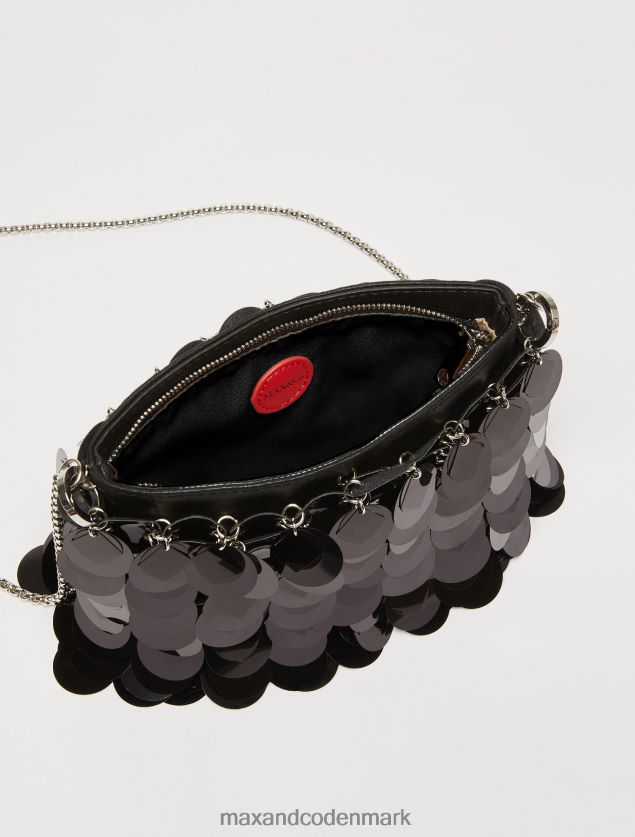 Kvinder skuldertaske med pailletter MAX&Co. sort B2Z2T6998 tilbehør