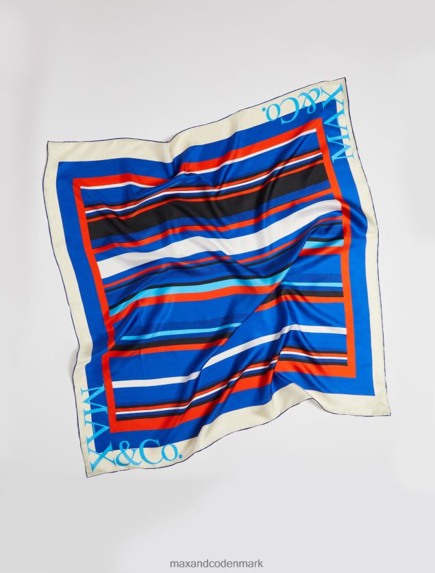 Kvinder mennesker, steder, farve silke foulard MAX&Co. Marine blå B2Z2T61108 tilbehør