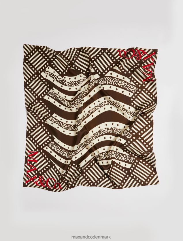 Kvinder mennesker, steder, farve silke foulard MAX&Co. mørkebrun B2Z2T61110 tilbehør