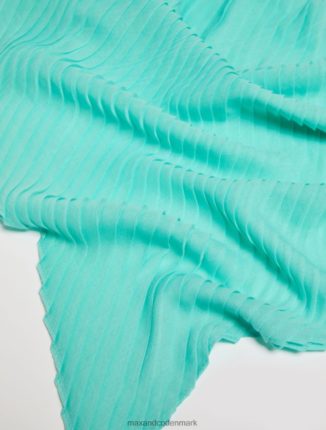 Kvinder plisseret gaze stjal MAX&Co. turkis B2Z2T61123 tilbehør