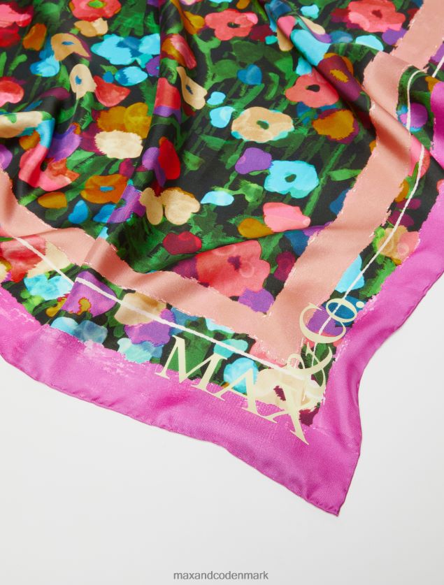 Kvinder silke-twill foulard MAX&Co. fuchsia B2Z2T61106 tilbehør
