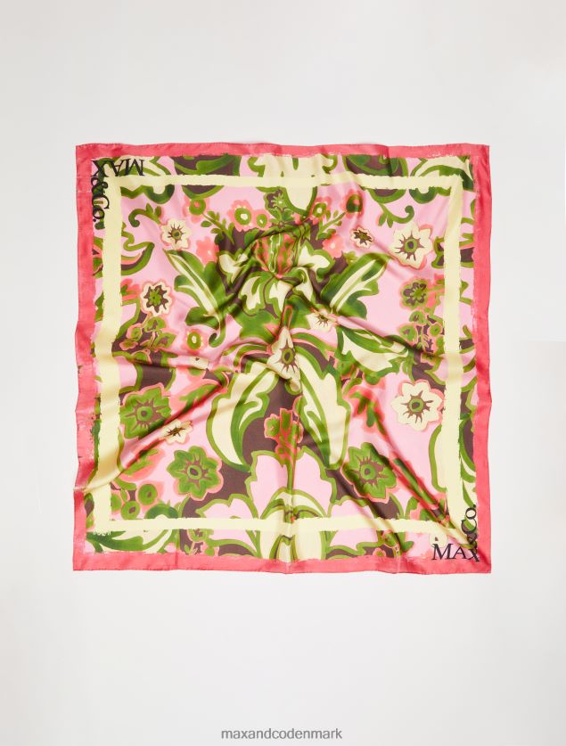 Kvinder silke-twill foulard MAX&Co. lyserød B2Z2T61107 tilbehør