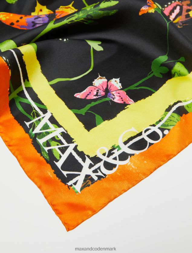 Kvinder silke-twill foulard MAX&Co. sort B2Z2T61105 tilbehør