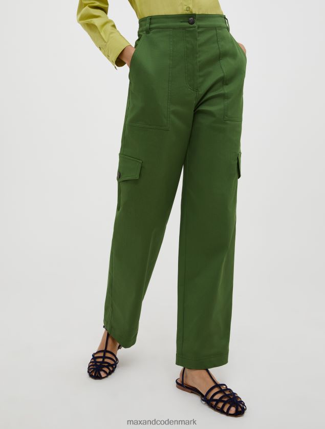 Kvinder bomuld-gabardin cargo bukser MAX&Co. mosgrøn B2Z2T6688 beklædning