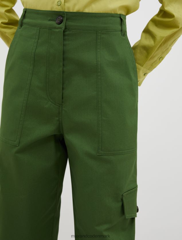 Kvinder bomuld-gabardin cargo bukser MAX&Co. mosgrøn B2Z2T6688 beklædning