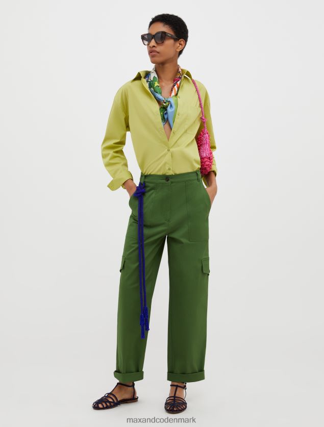 Kvinder bomuld-gabardin cargo bukser MAX&Co. mosgrøn B2Z2T6688 beklædning