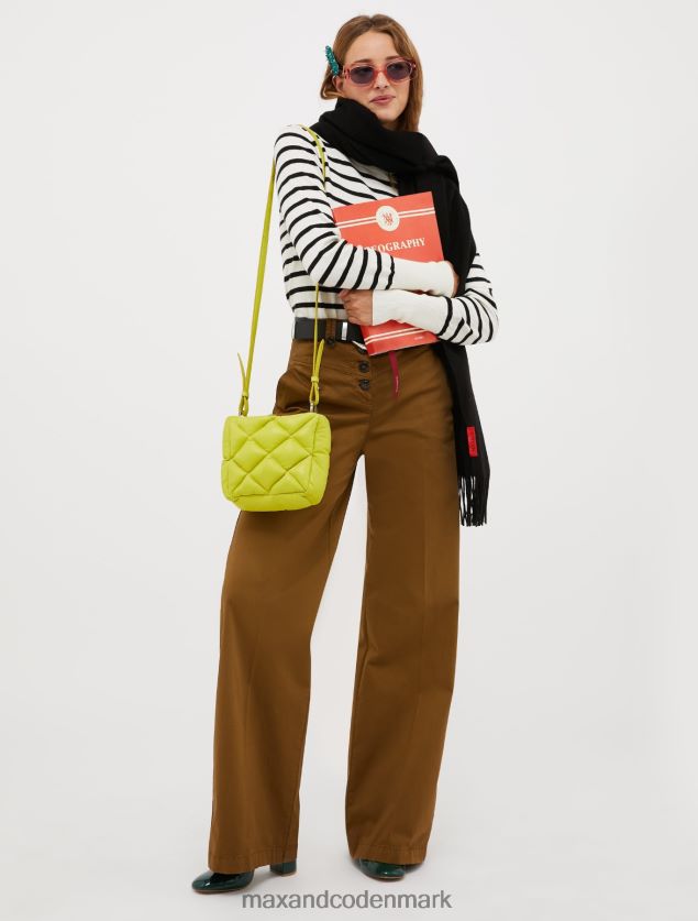 Kvinder bomuld-satin bukser med brede ben MAX&Co. Brun B2Z2T6672 beklædning