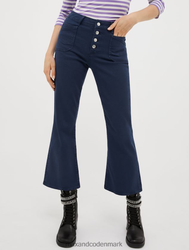 Kvinder bomuldsbukser med udsving MAX&Co. Marine blå B2Z2T6715 beklædning