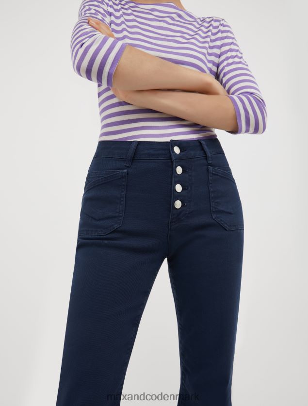 Kvinder bomuldsbukser med udsving MAX&Co. Marine blå B2Z2T6715 beklædning