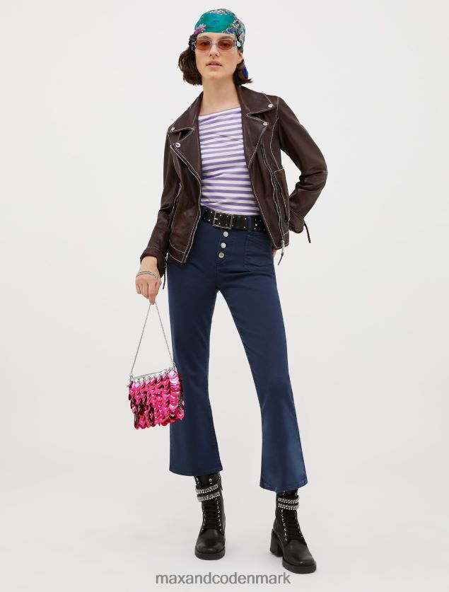 Kvinder bomuldsbukser med udsving MAX&Co. Marine blå B2Z2T6715 beklædning