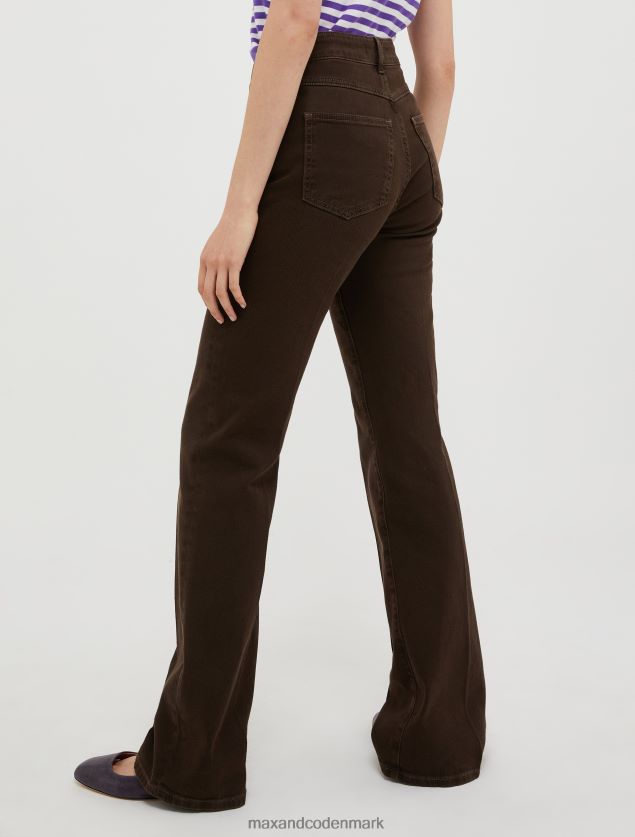 Kvinder bootcut bomulds-drill bukser MAX&Co. mørkebrun B2Z2T6679 beklædning
