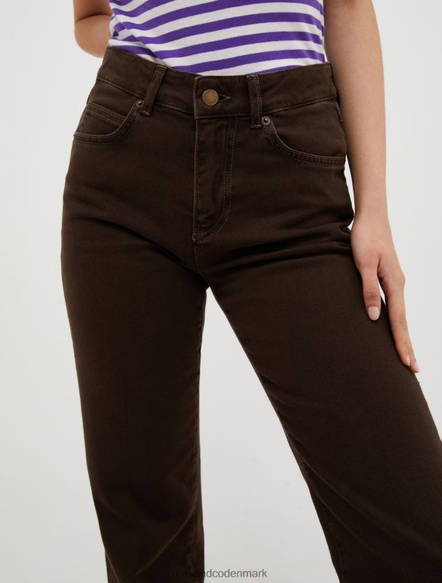 Kvinder bootcut bomulds-drill bukser MAX&Co. mørkebrun B2Z2T6679 beklædning