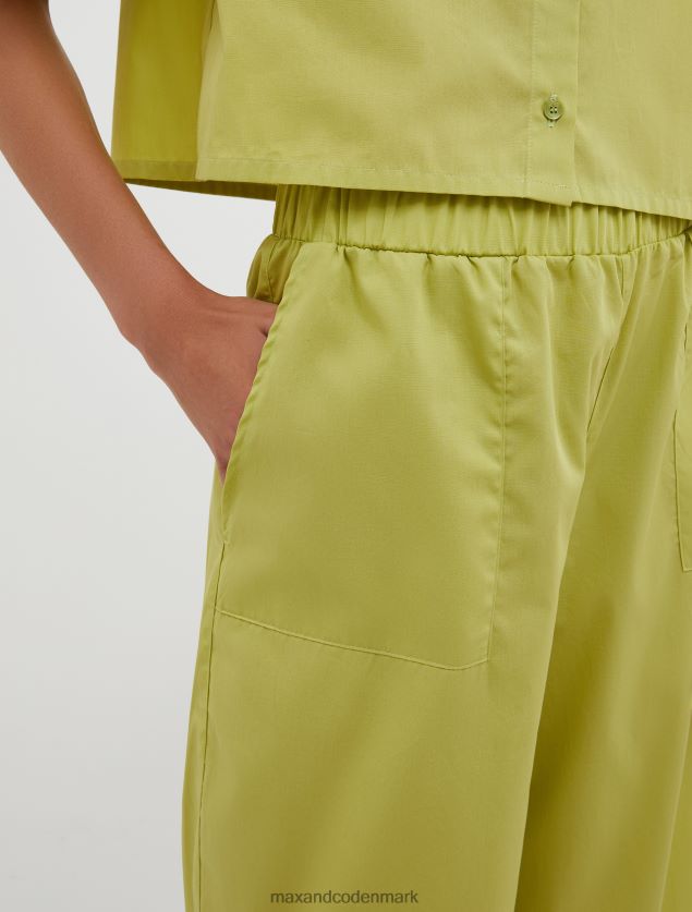 Kvinder brede bomuldspoplinbukser MAX&Co. grøn B2Z2T6689 beklædning