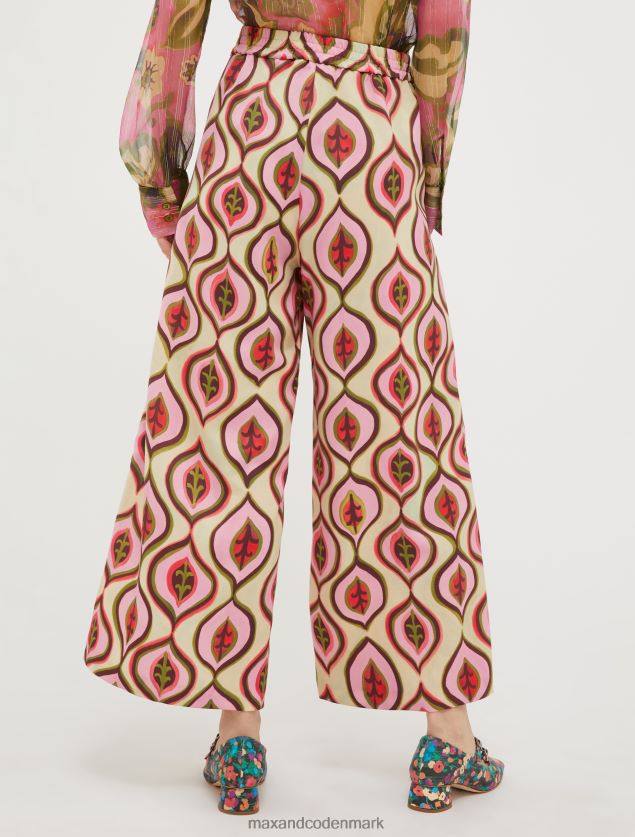 Kvinder brede satin culottes MAX&Co. bordeaux mønster B2Z2T6243 beklædning