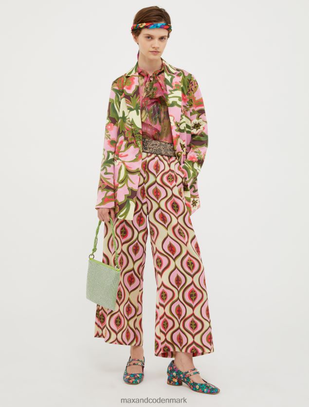 Kvinder brede satin culottes MAX&Co. bordeaux mønster B2Z2T6243 beklædning