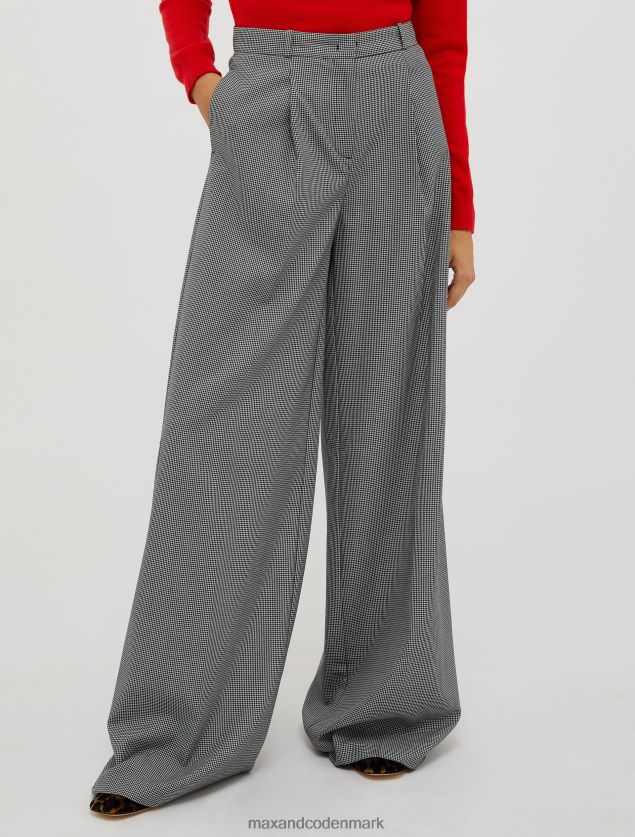 Kvinder bukser med brede ben MAX&Co. beige mønster B2Z2T6737 beklædning