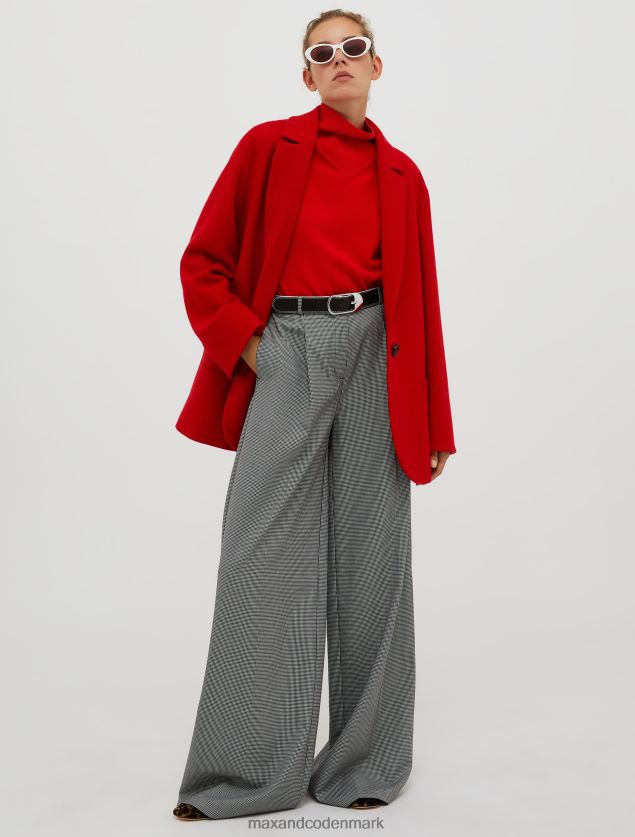 Kvinder bukser med brede ben MAX&Co. beige mønster B2Z2T6737 beklædning